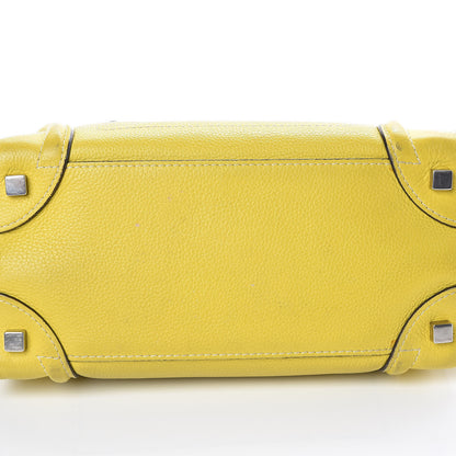 Celine Drummed Calfskin Micro Luggage Citron 17 of 19