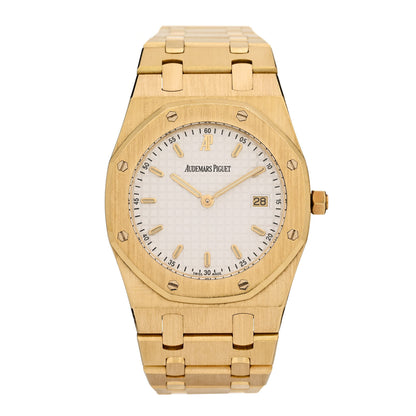 Audemars Piguet 18K Yellow Gold 33mm Royal Oak Quartz Watch White 56175BA 1 of 4