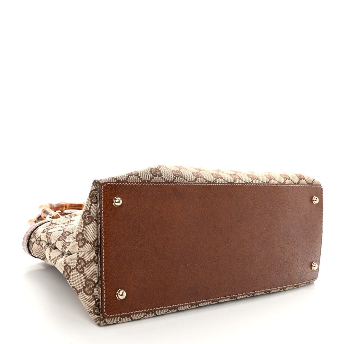 Monogram Bamboo Handle Bag Brown