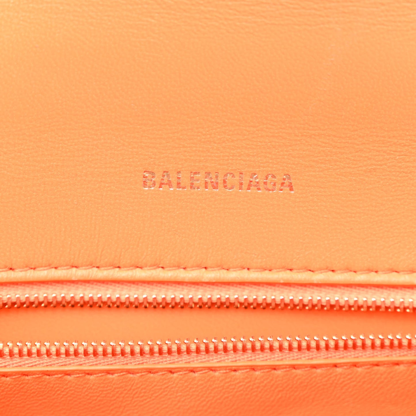 Shiny Calfskin Crocodile Embossed Small Hourglass Top Handle Bag Orange