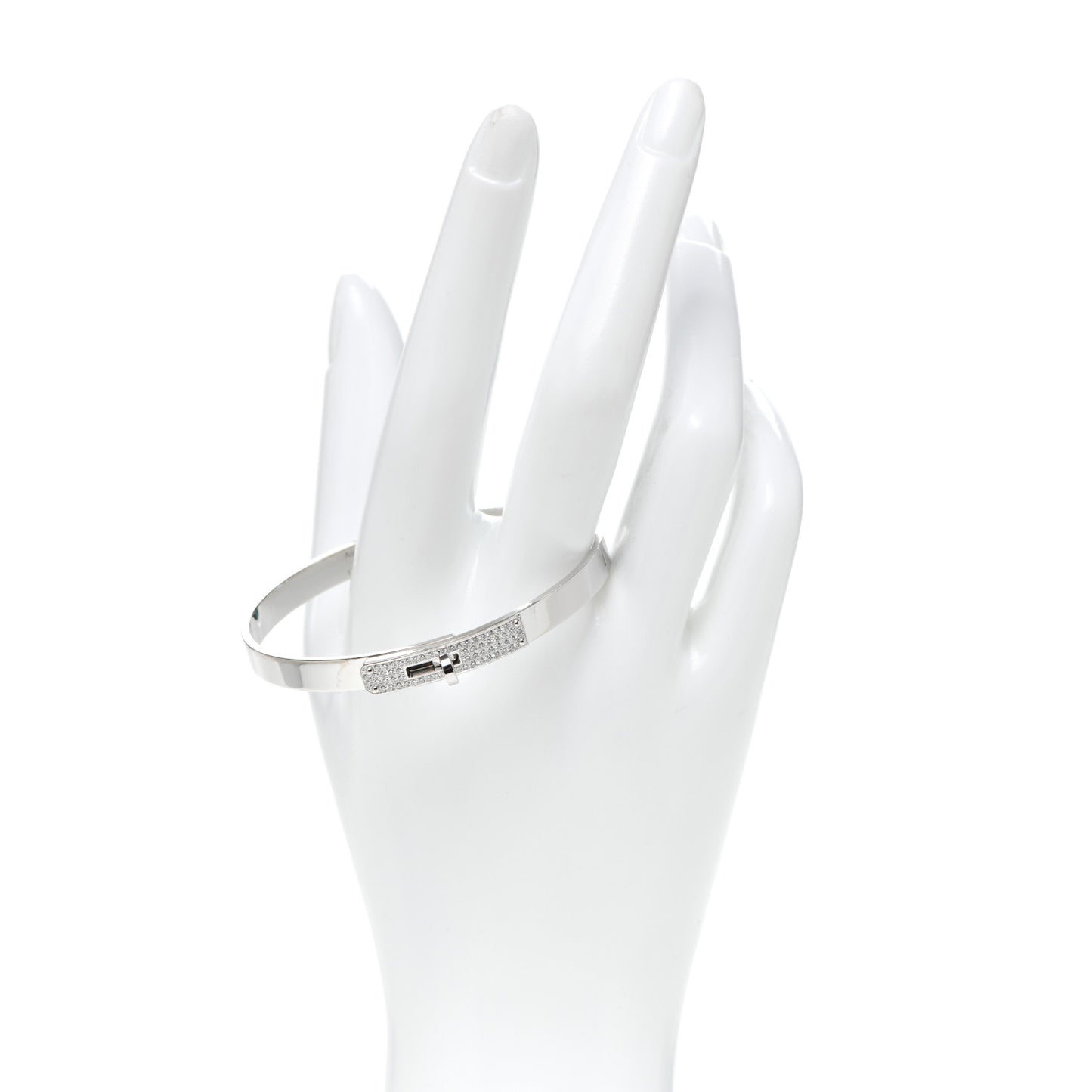 18K White Gold Diamond PM Kelly Pave Bracelet SH