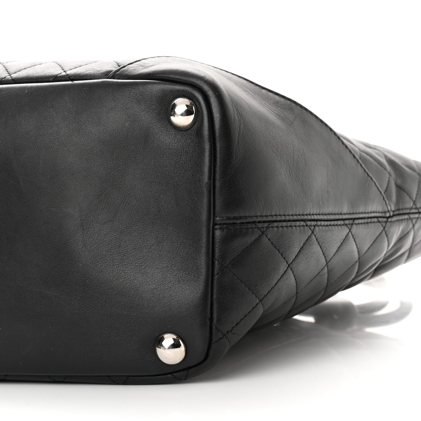 Calfskin Quilted Large Cambon Tote Black
