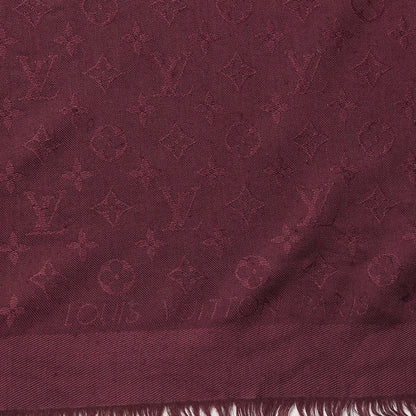 Louis Vuitton Wool Silk Monogram Shawl Amarante 3 of 7