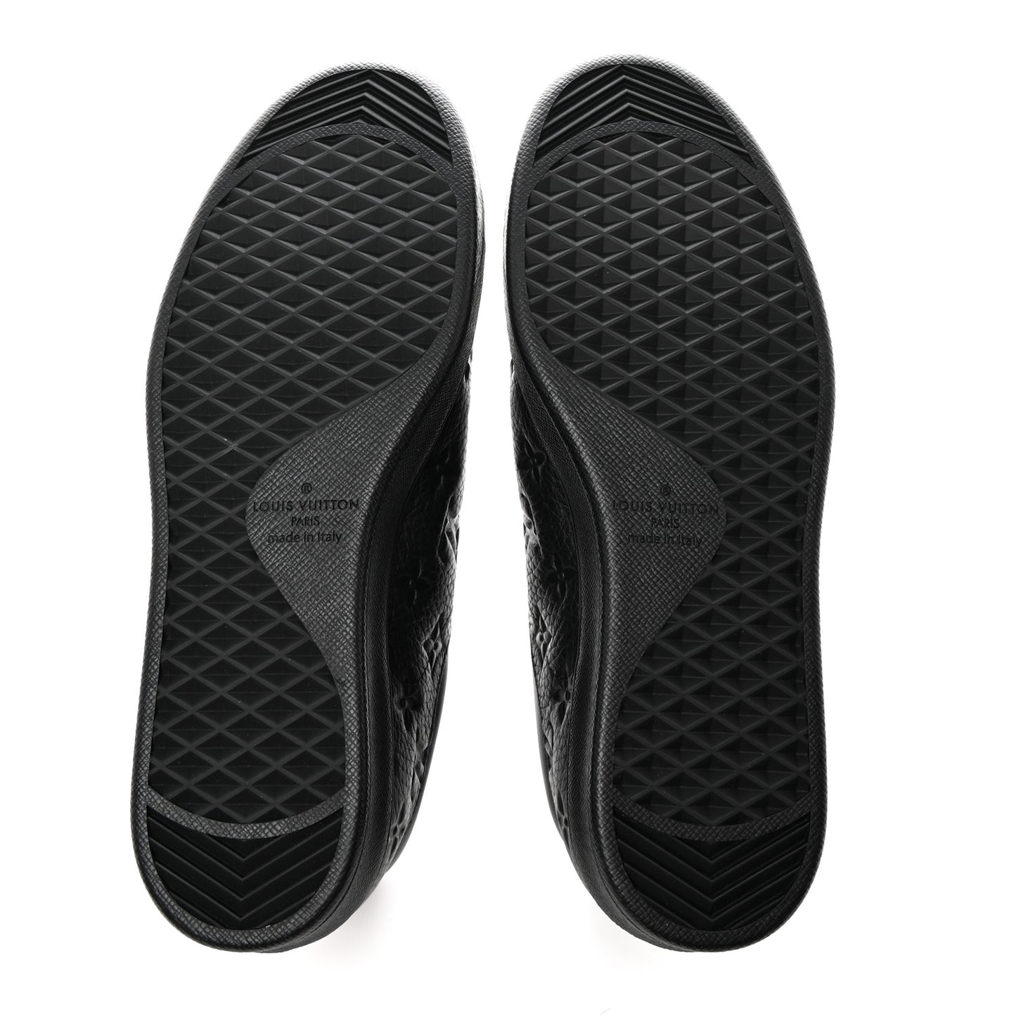 Grained Calfskin Embossed Monogram Mens Luxembourg Sneakers 9 Black