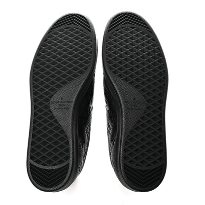 Louis Vuitton Grained Calfskin Embossed Monogram Mens Luxembourg Sneakers 9 Black 5 of 8
