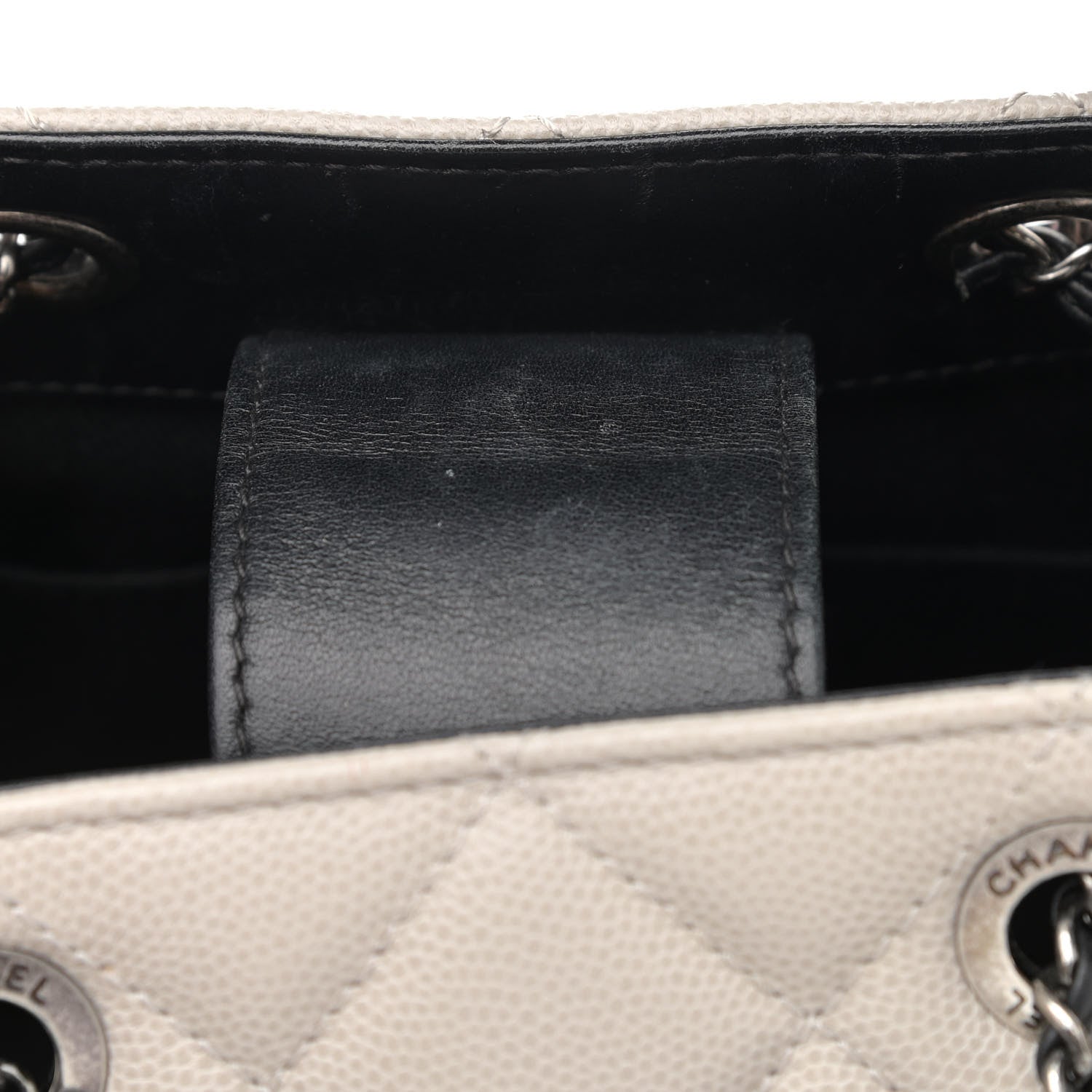Chanel Caviar Quilted Small CC Bucket Bag Grey 12 of 12