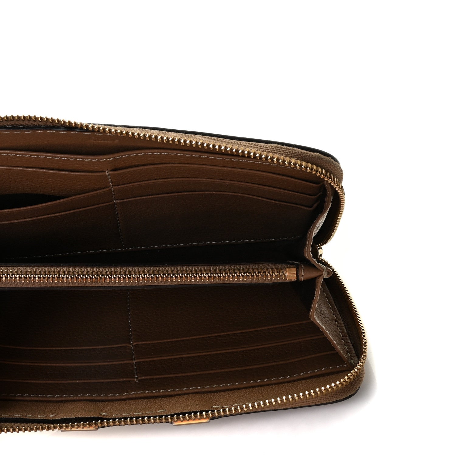 Chloe Grained Calfskin Marcie Long Zip Around Wallet Nut 10 of 13