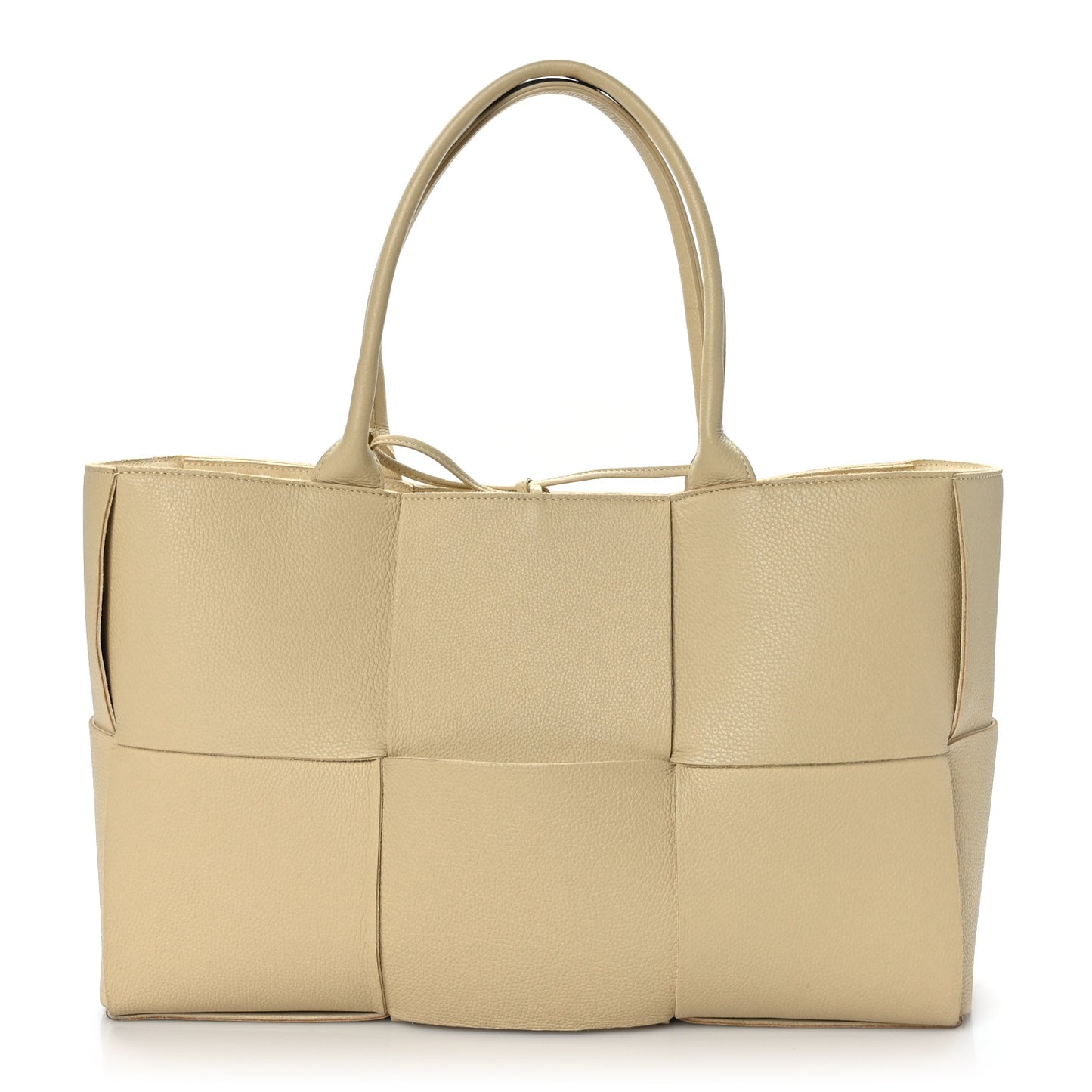Grained Calfskin Intrecciato Medium Arco Tote Porridge