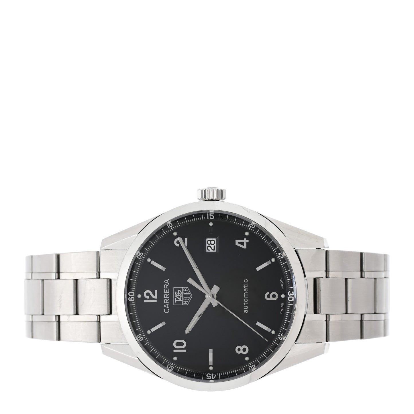 Stainless Steel 38.5mm Carrera Calibre 5 Automatic Watch Black WV211B