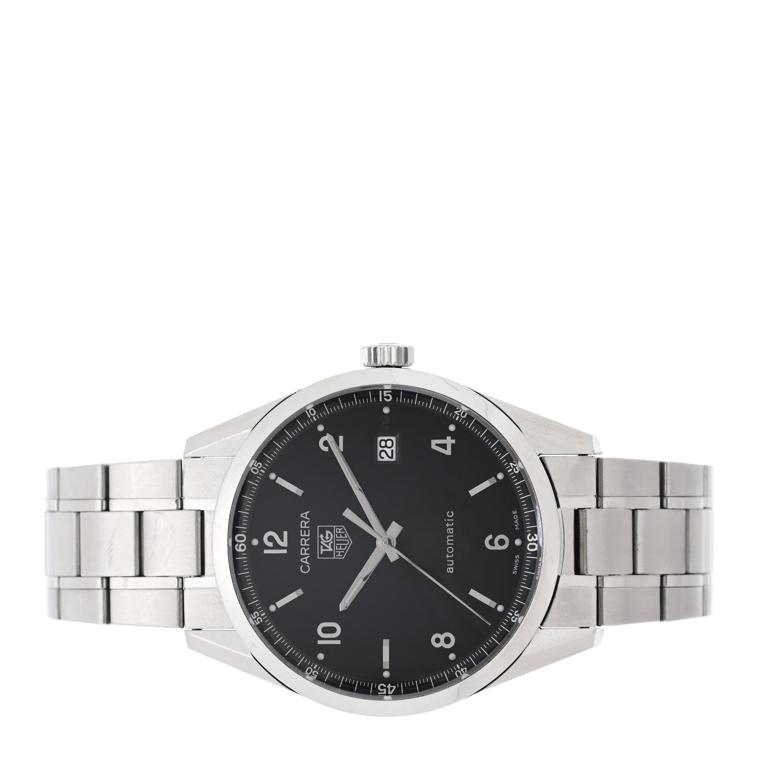 Tag Heuer Stainless Steel 38.5mm Carrera Calibre 5 Automatic Watch Black WV211B 2 of 5