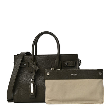 Saint Laurent Grained Calfskin Baby Sac De Jour Souple Earth 5 of 15