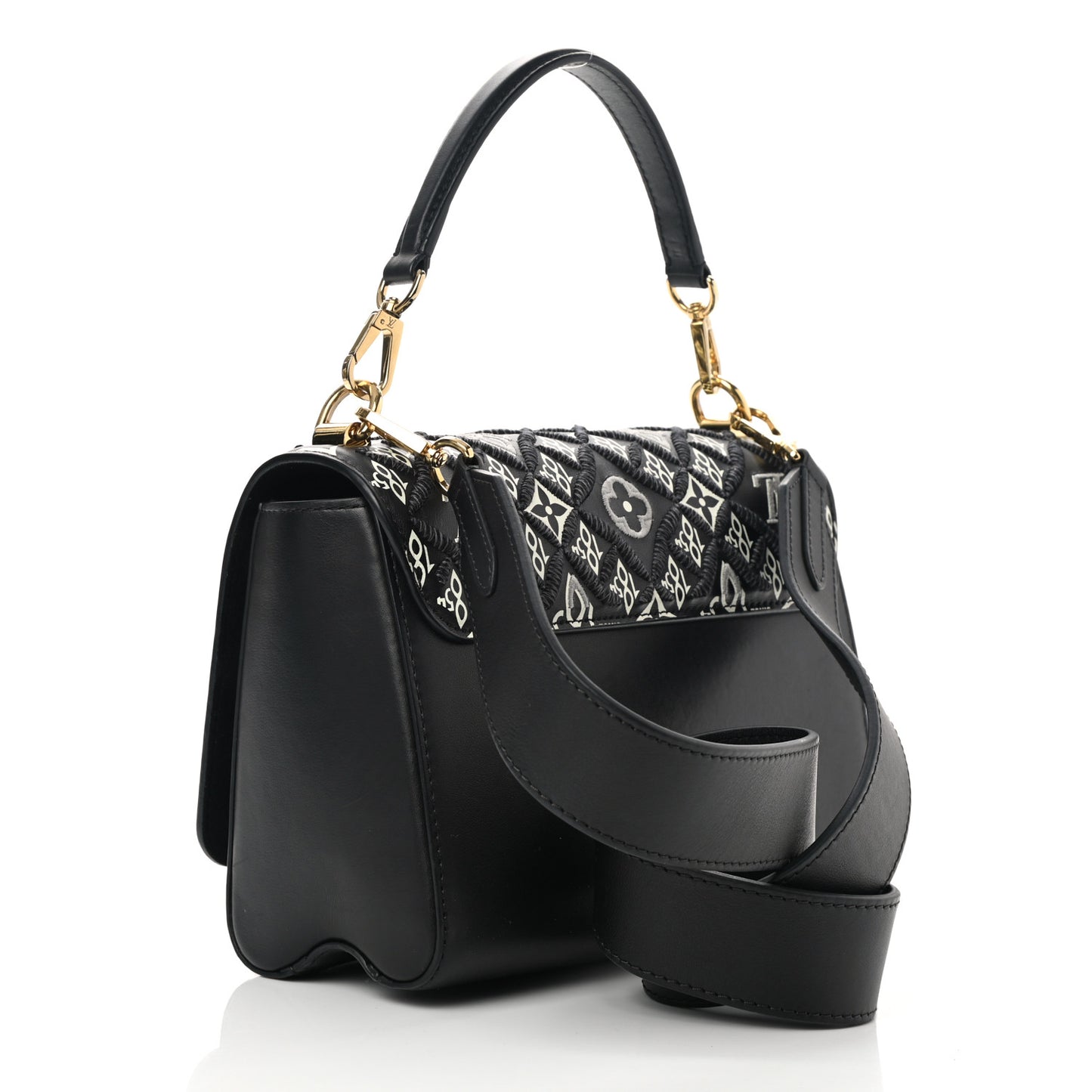 Calfskin Since 1854 Embroidered Twist MM Black