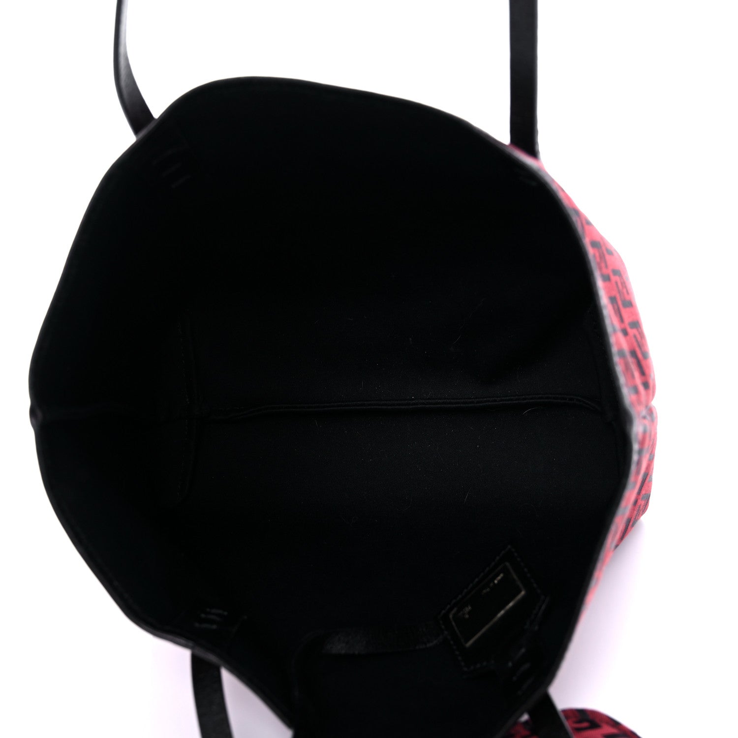 Fendi Zucchino Tote Red Black 7 of 13