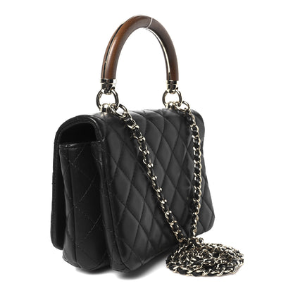 Chanel Lambskin Quilted Wood Mini Coco Handle Flap Black 3 of 12