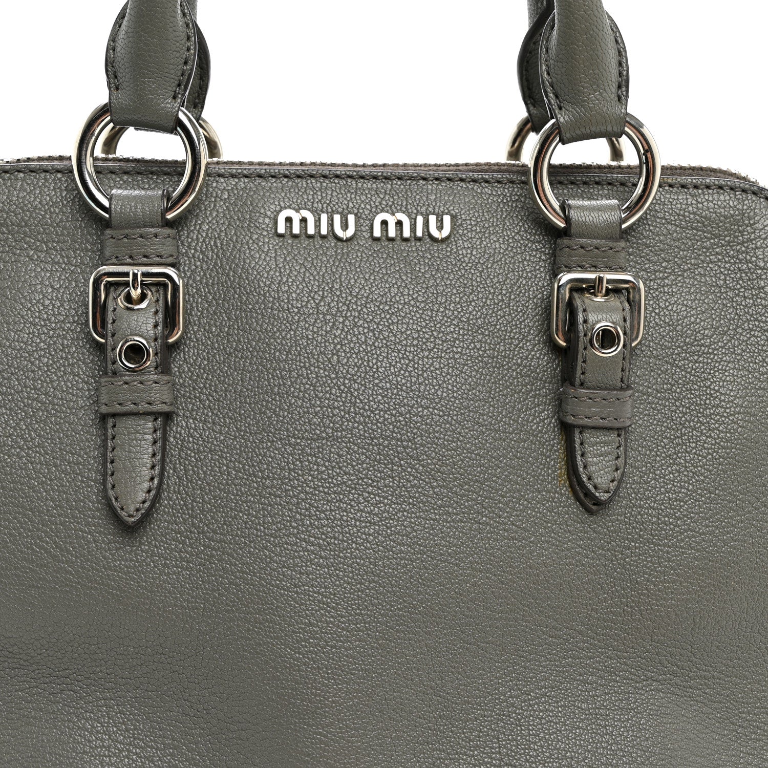 Miu Miu Goatskin Madras Bauletto Pomice 7 of 13