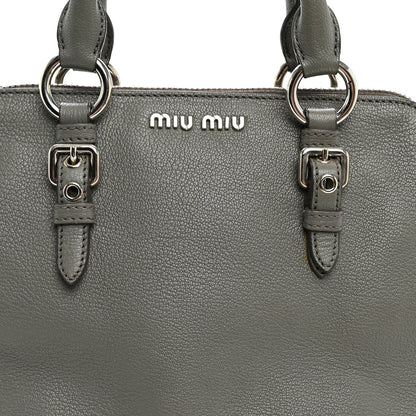 Miu Miu Goatskin Madras Bauletto Pomice 7 of 13