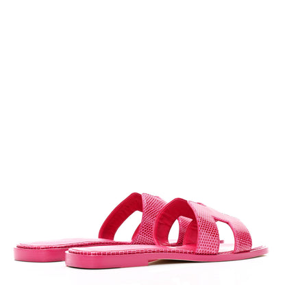 Hermes Lizard Oran Sandals 36 Fuchsia 7 of 19