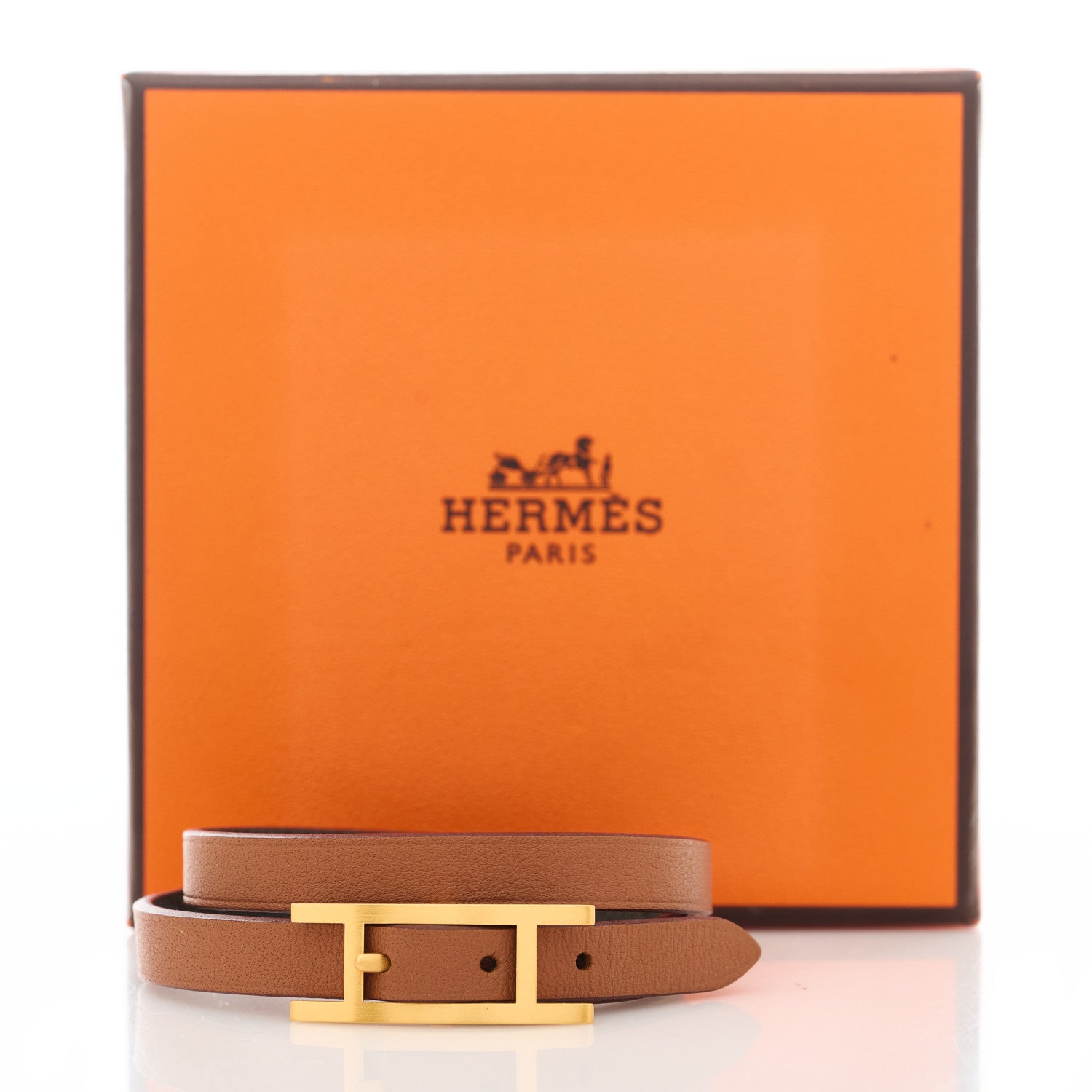 Hermes Swift Behapi Double Tour Bracelet Black Gold 8 of 8