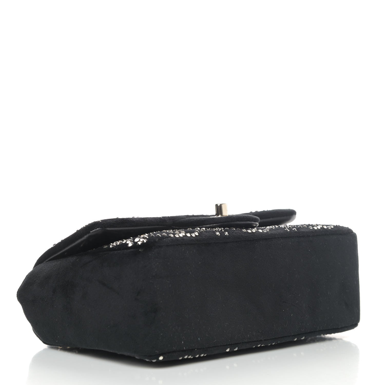 Chanel Velvet Crystal Mini Rectangular Flap Black 3 of 4