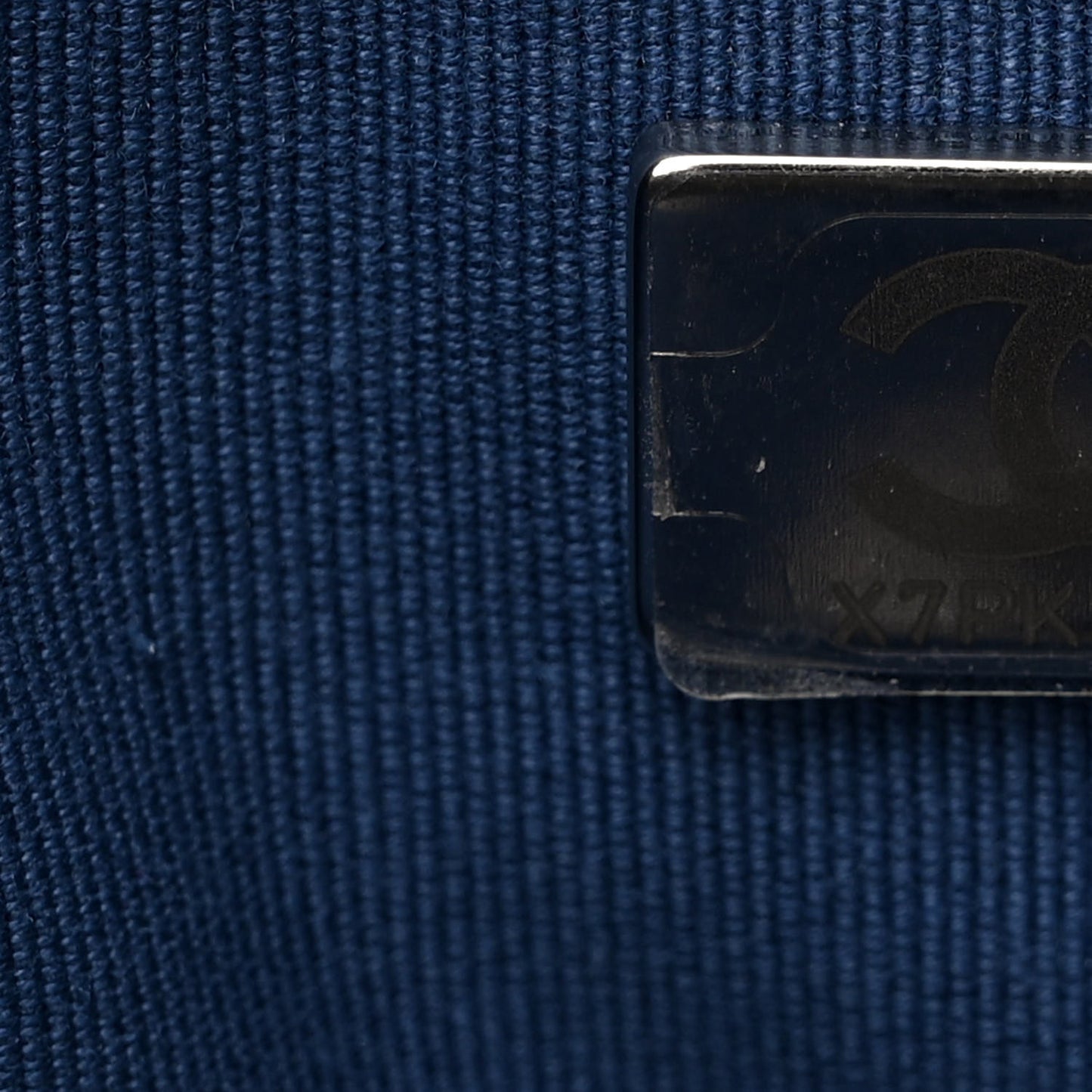 Canvas Calfskin Striped Large Deauville Tote Blue