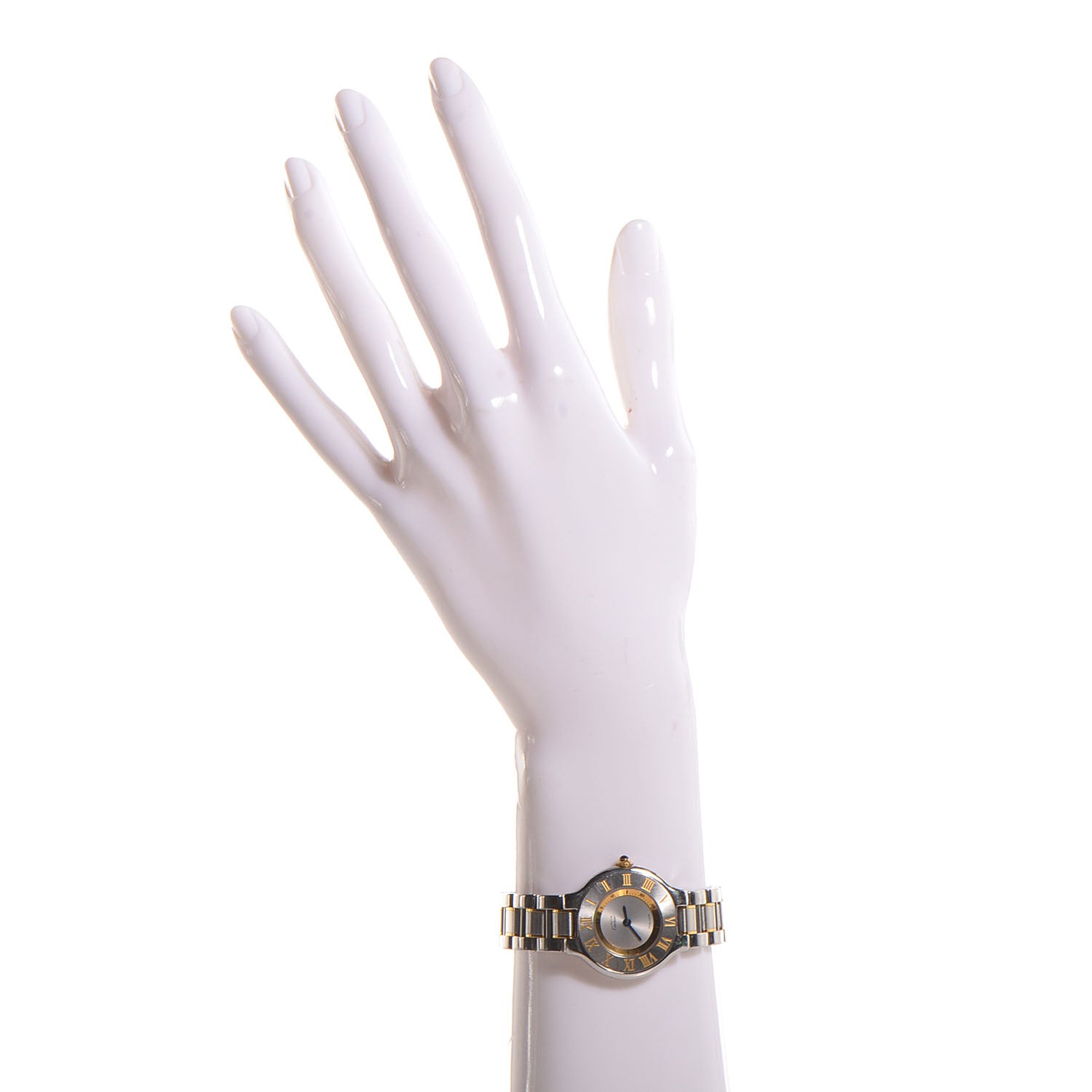 Cartier Stainless Steel 18K Yellow Gold 28mm Must De 21 Quartz Watch 2 of 7