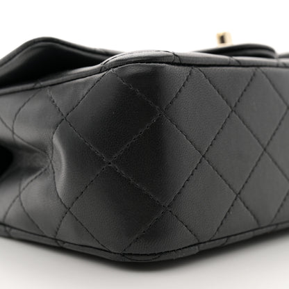 Chanel Lambskin Quilted Mini Top Handle Rectangular Flap Black 9 of 11