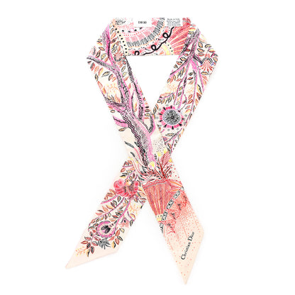 Christian Dior Silk Tree of Life Mitzah Scarf Beige 1 of 4