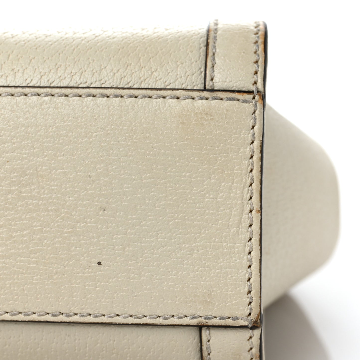 Textured Calfskin Web Small Ophidia Tote Bag Mystic White