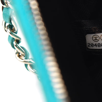 Chanel Patent Quilted Crown CC Double Zip Bag Blue 8 of 11