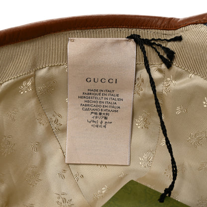 Gucci Washed Jacquard Denim Nappa GG Monogram Oscar Baseball Hat M Denim Cuir 9 of 9