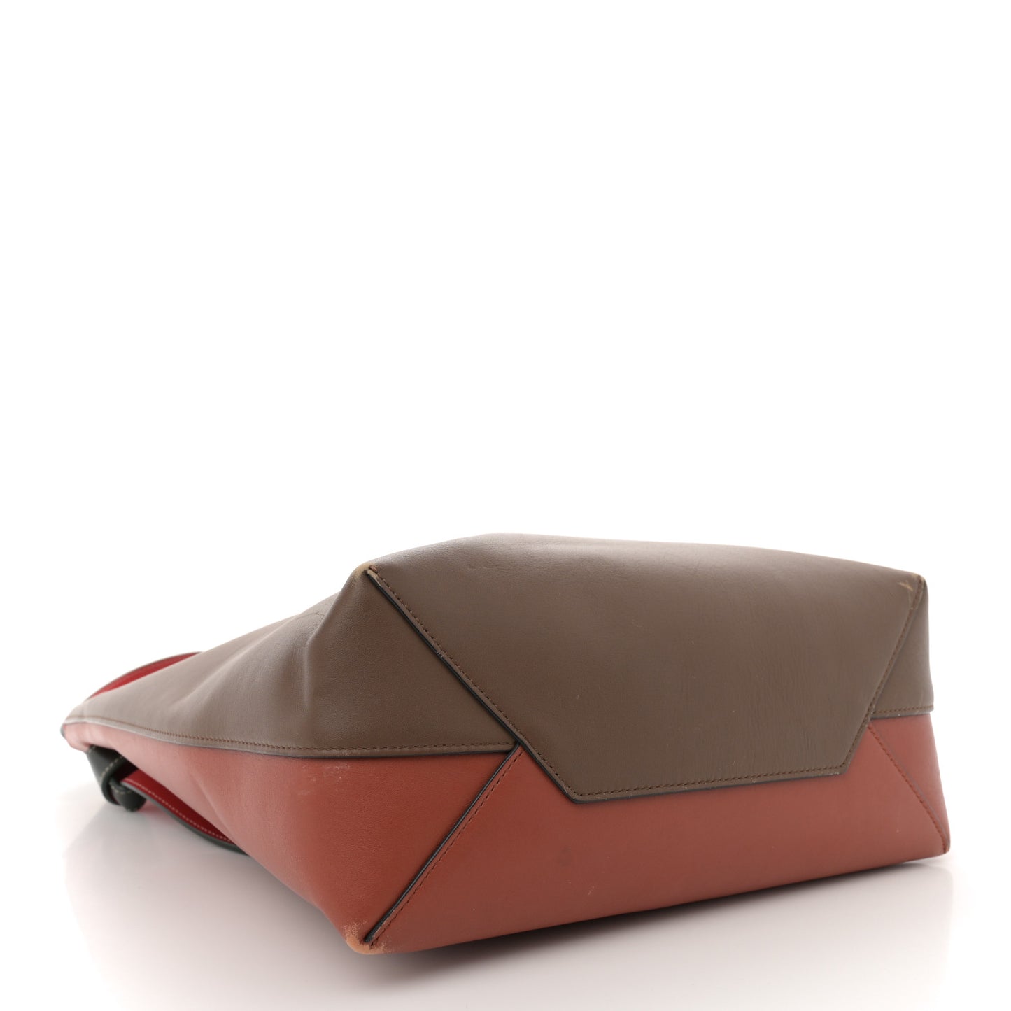 Shiny Smooth Calfskin Small Twisted Cabas Camel Brick