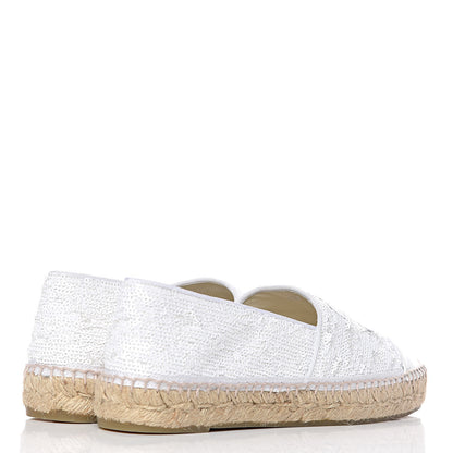 Chanel Patent Sequin CC Espadrilles 40 White 4 of 11
