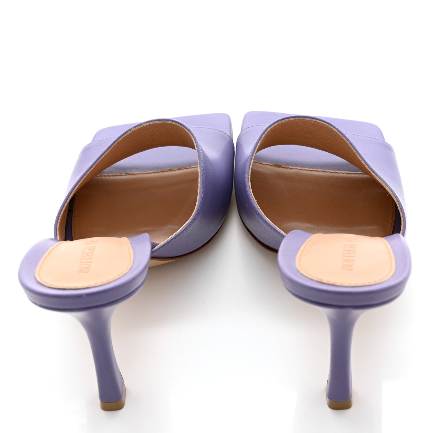 Lambskin Stretch Mule Sandals 37.5 Lavender