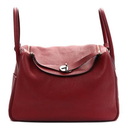 Hermes Taurillon Clemence Lindy 34 Rouge Grenat 1 of 10