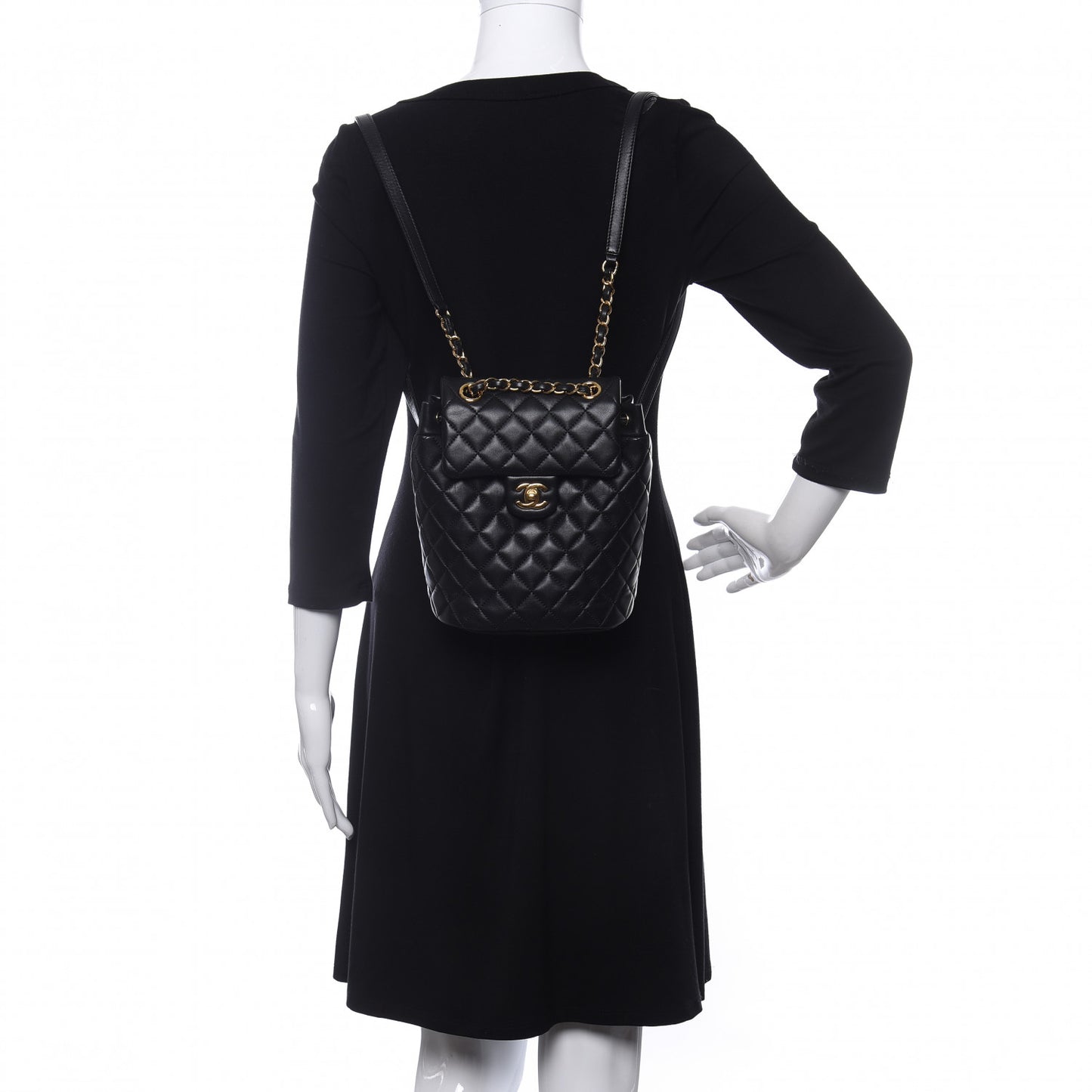 Lambskin Quilted Mini Urban Spirit Backpack Black