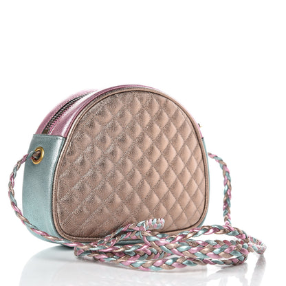 Gucci Laminated Nappa Trapuntata Mini Zumi Dome Shoulder Bag Rosa Lago Rame 3 of 8