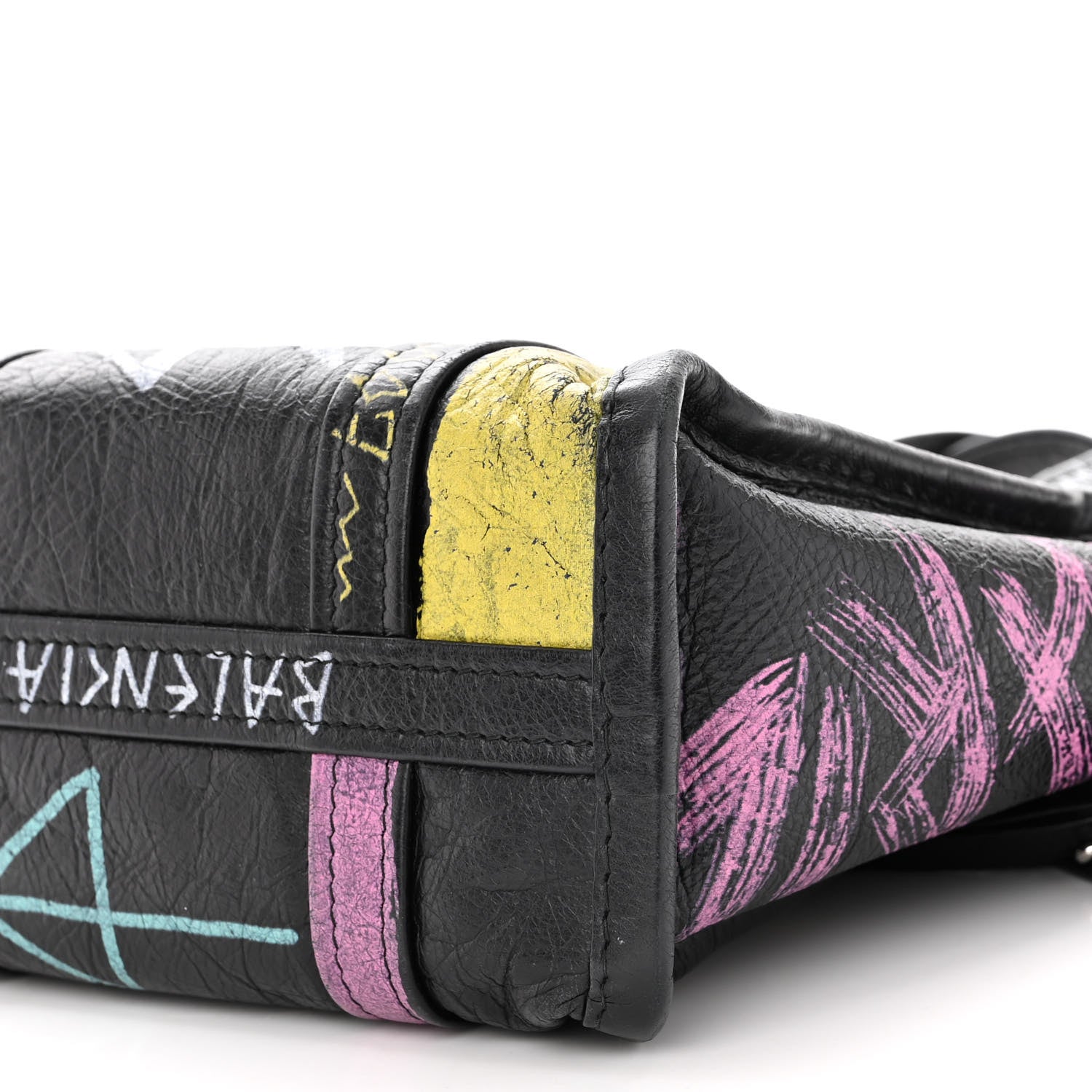 Balenciaga Agneau Arena Graffiti All Over XS Bazar Shopper Tote Black Multicolor 9 of 12