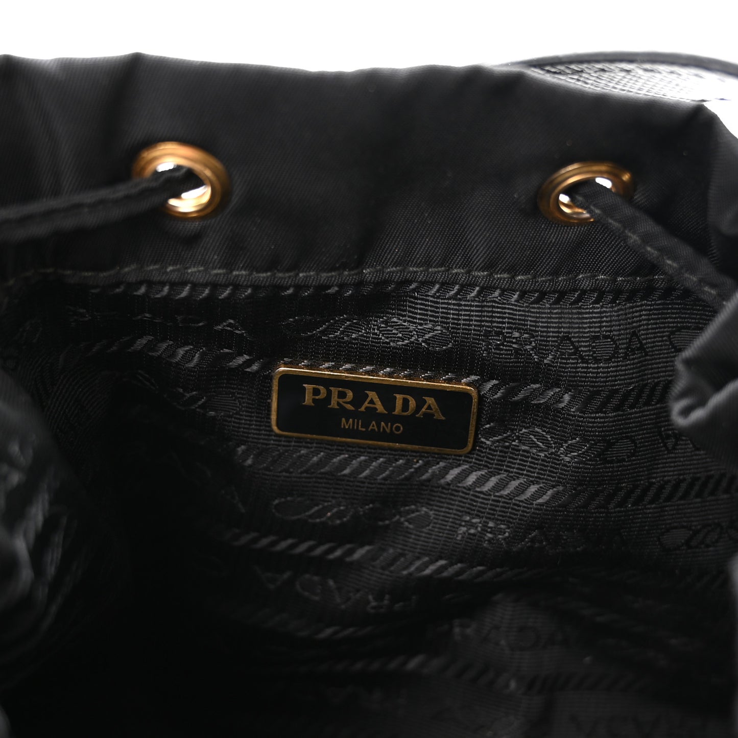 Re-Nylon Saffiano Duet Bucket Crossbody Bag Black Black