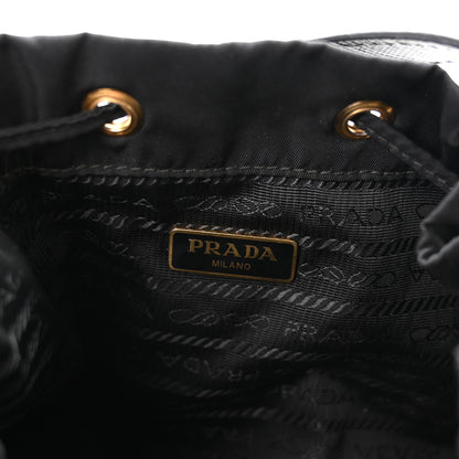 Prada Re-Nylon Saffiano Duet Bucket Crossbody Bag Black Black 5 of 11
