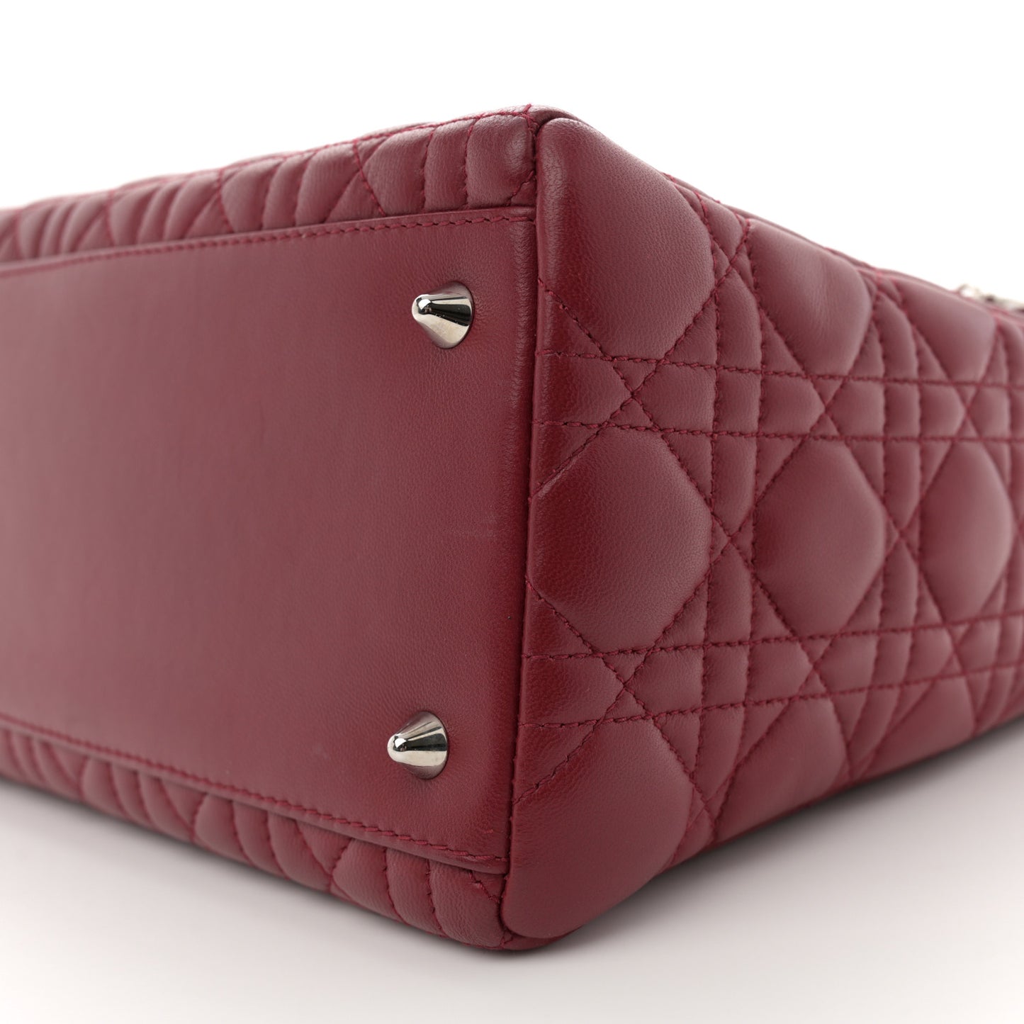 Lambskin Cannage Medium Lady Dior Dark Red