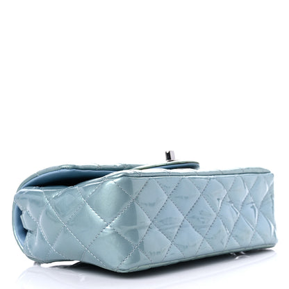 Chanel Patent Calfskin Quilted Mini Rectangular Flap Light Blue 4 of 13