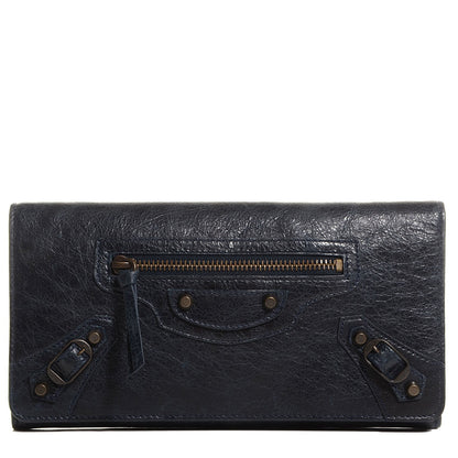 Balenciaga Agneau Classic Hardware Money Wallet Dark Night 1 of 11