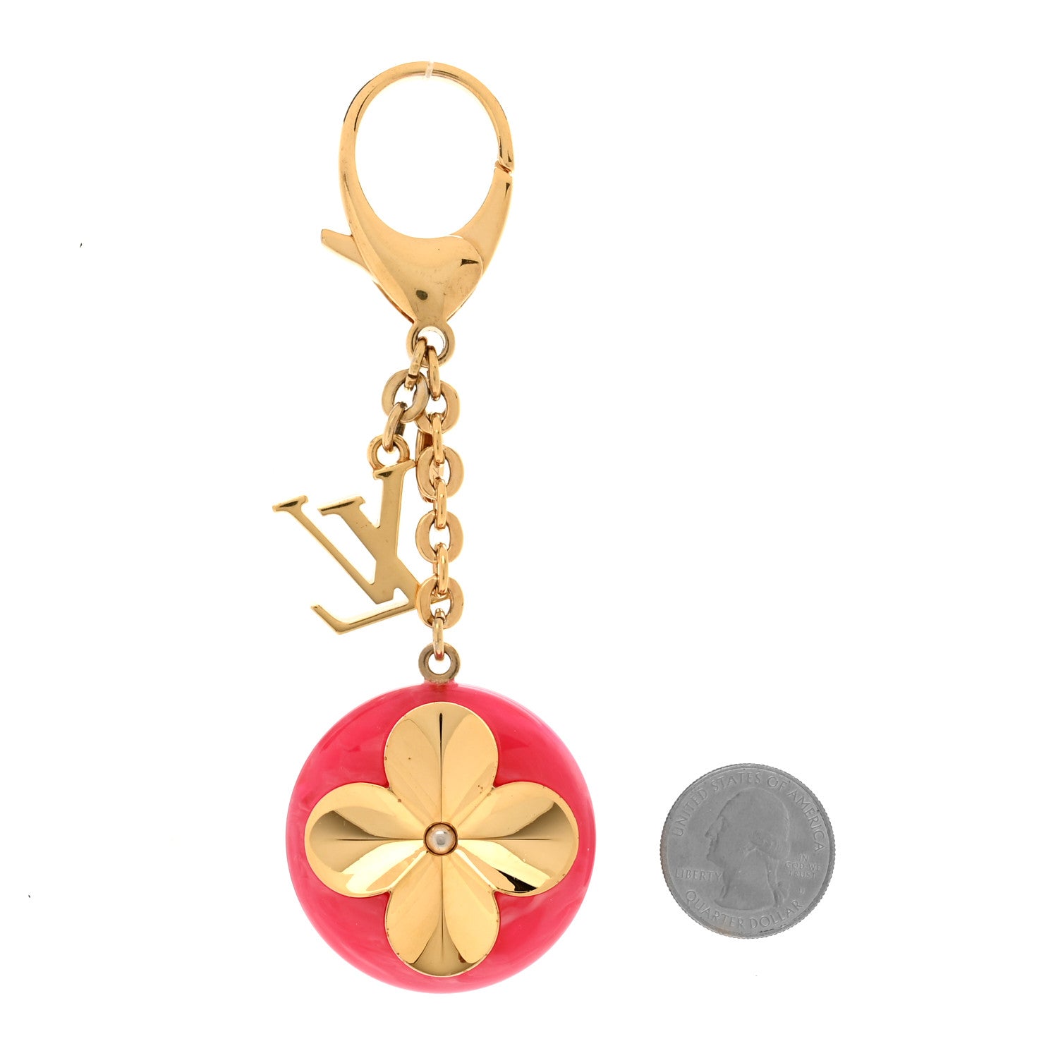 Louis Vuitton Acetate Hollow Flower Bag Charm Fuchsia 2 of 3