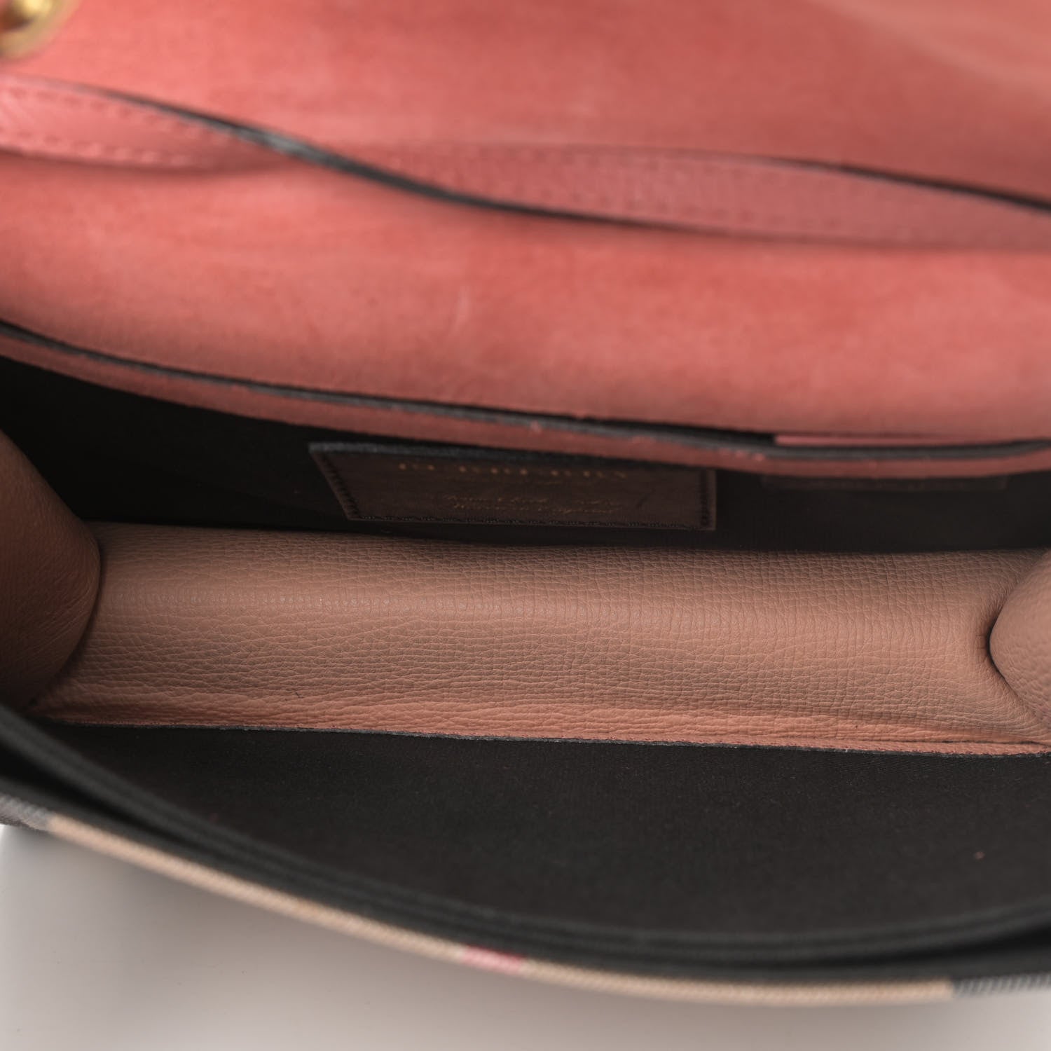 Burberry Derby Calfskin House Check Small Macken Crossbody Bag Copper Pink 4 of 5