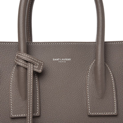 Saint Laurent Grained Calfskin Topstitch Small Sac De Jour Grey 9 of 9