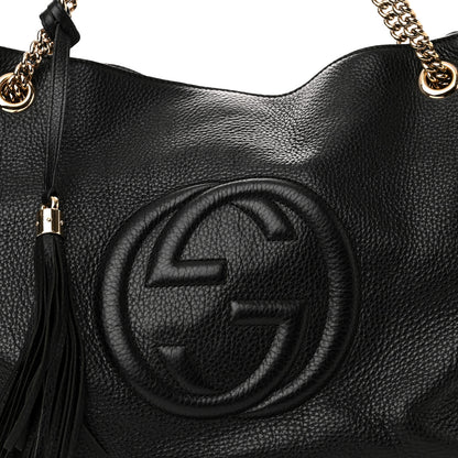 Gucci Pebbled Calfskin Large Soho Chain Shoulder Bag Black 8 of 11