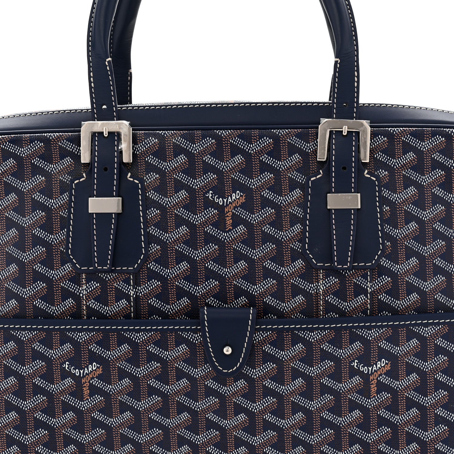Goyard Goyardine Ambassade MM Briefcase Navy 12 of 17