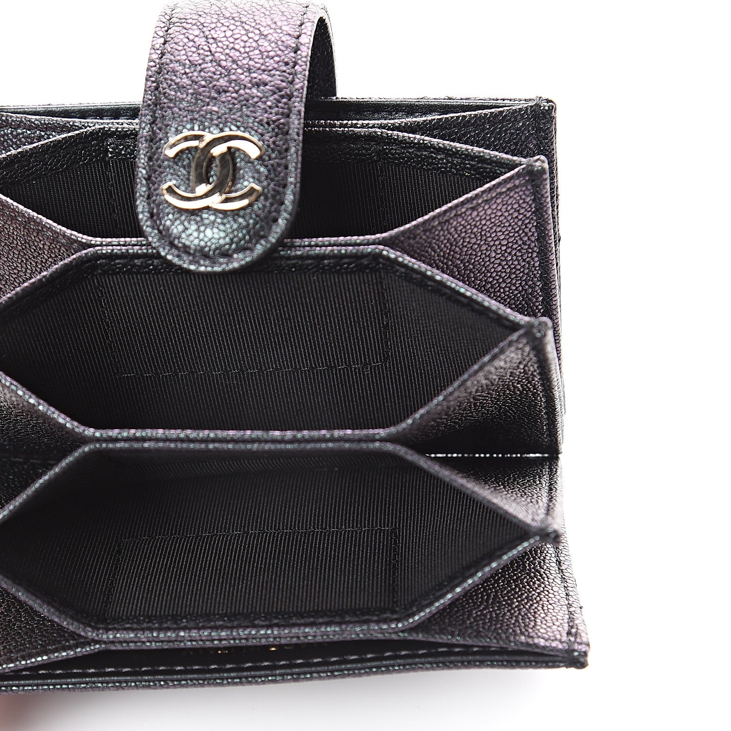 Chanel Iridescent Caviar Quilted Gusseted Card Holder Black 5 of 6