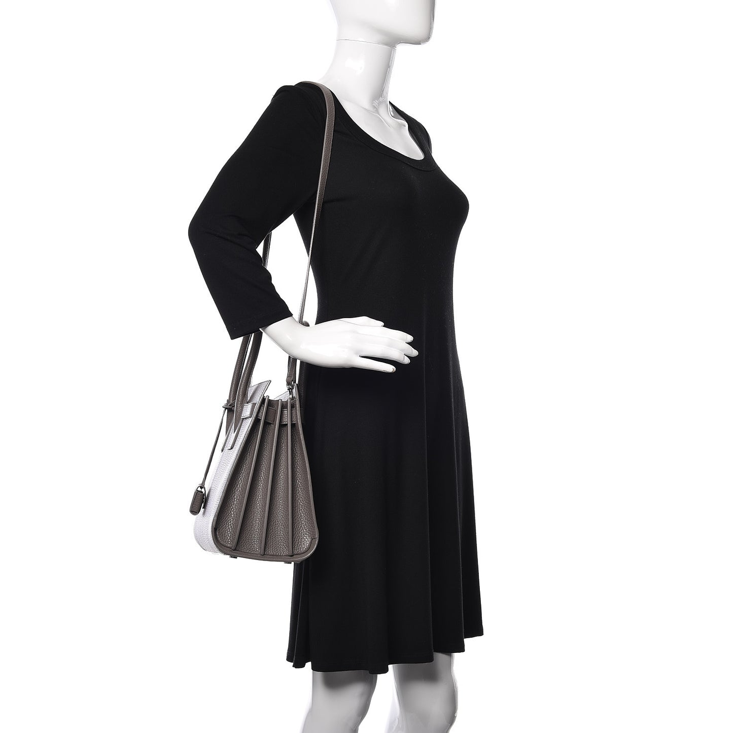 Grained Calfskin Small Sac De Jour Fog