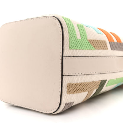Fendi Canvas Vitello Grace F is Fendi FF Multicolor Embroidered Mini Mon Tresor Bucket Bag Grezzo Multicolor Latte 10 of 13